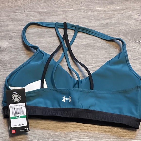 Under Armour Women’s Size Large Teal and Black Sports Bra - Picture 2 of 4